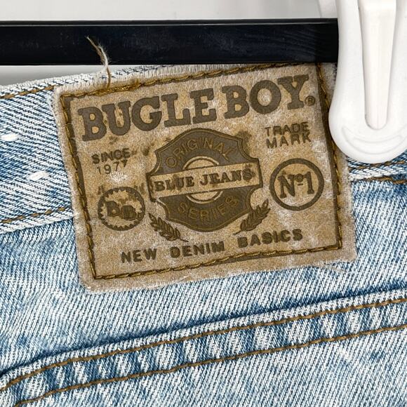 Bugle Boy Jeans 750 VINTAGE Shorts Womens Sz 12R / 26 Blue Faded Cutoff Denim - Picture 6 of 7